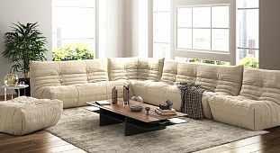 Бежевый диван в интерьере-7, Угловой диван ДеФранс